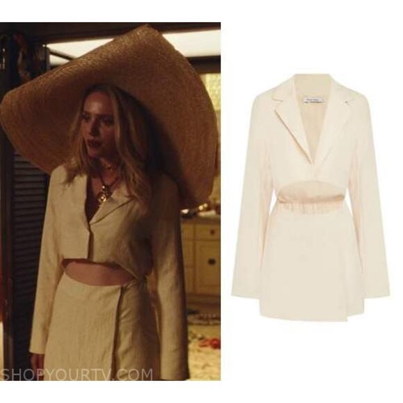 WITH JEAN Jackie Cut Out Dress in Buttercream Size M SEEN ON EUPHORIA - Picture 2 of 14